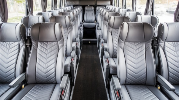 56 passenger charter bus interior view